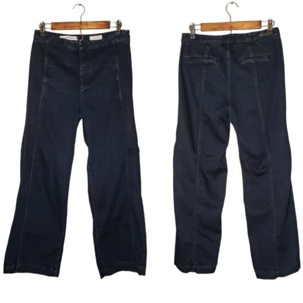 Anthropologie Pilcro and the Letterpress Wide Leg Retro Dark Wash Jeans Size 28
